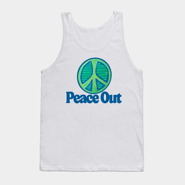 Peace Out Neon Peace Symbol Tank Top by bubbsnugg